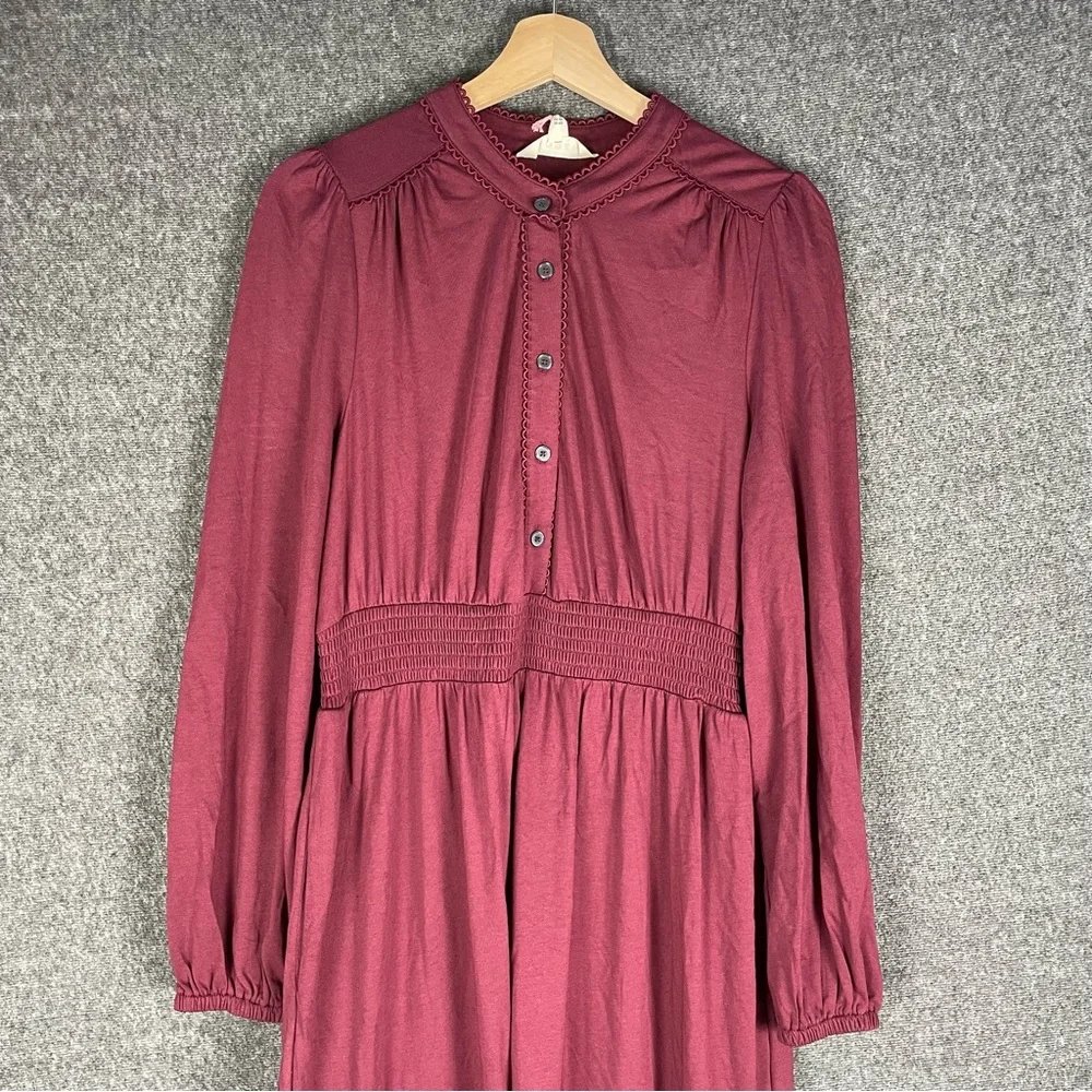 Boden 10R Women's Shirred Waist Tier Midi Dress Western Boho Prairie Cottage NEW - Picture 3 of 13